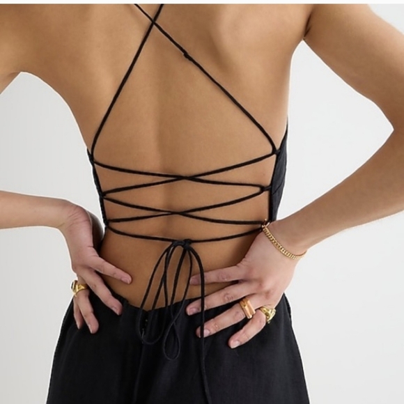 J.Crew Collection Strappy Back Linen Midi Dress - Picture 8 of 15